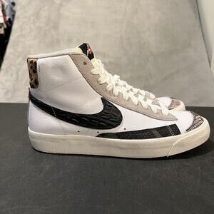 Nike Blazer Mid 77 Tunnel Walk Shoes Mens 9 Animal Print Leopard Zebra Sneakers